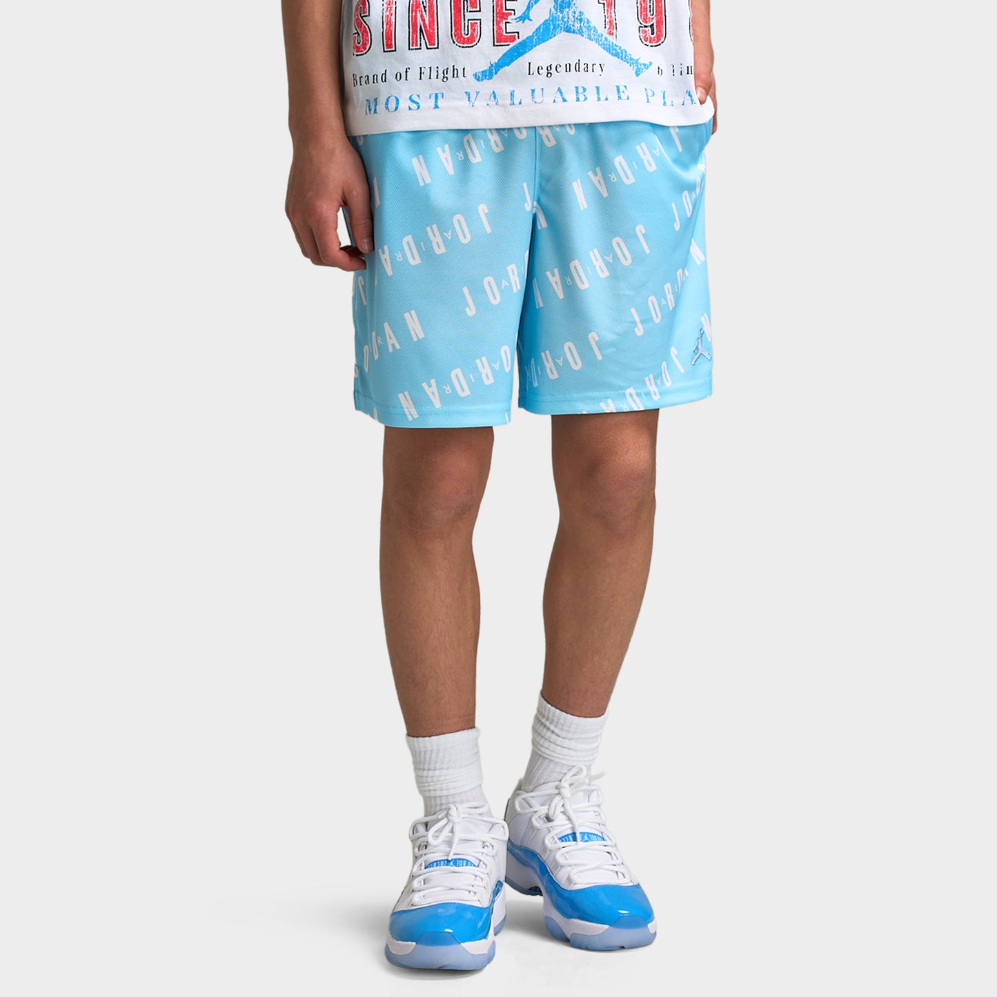 Jordan Juniors' AOP Logo Mesh Shorts / Blue Chill