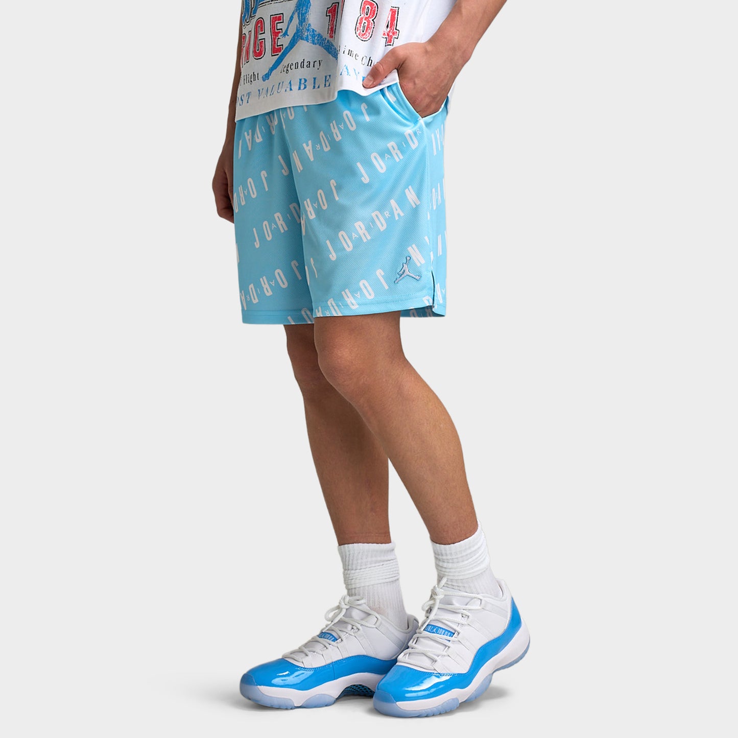 Jordan Juniors' AOP Logo Mesh Shorts / Blue Chill