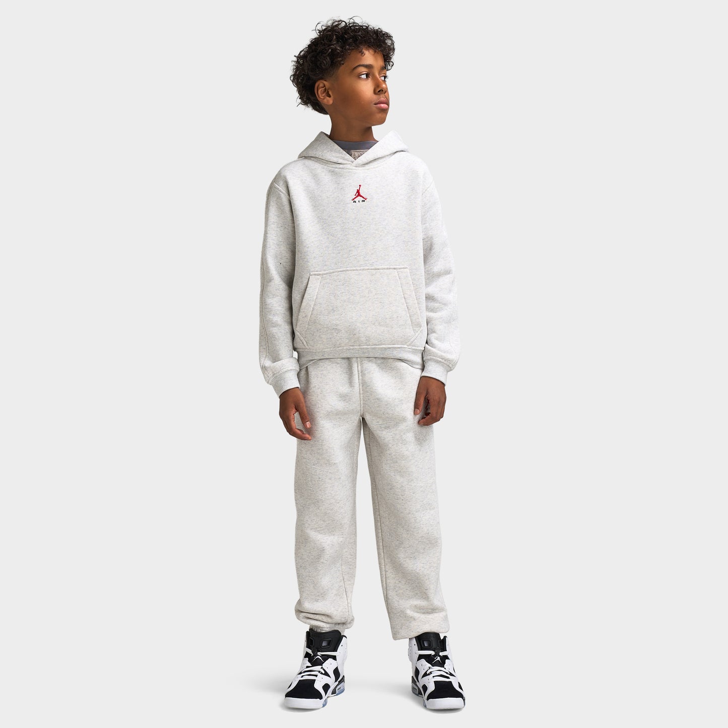 Jordan Junior Boys' Brooklyn Pullover Hoodie / Neutral Grey