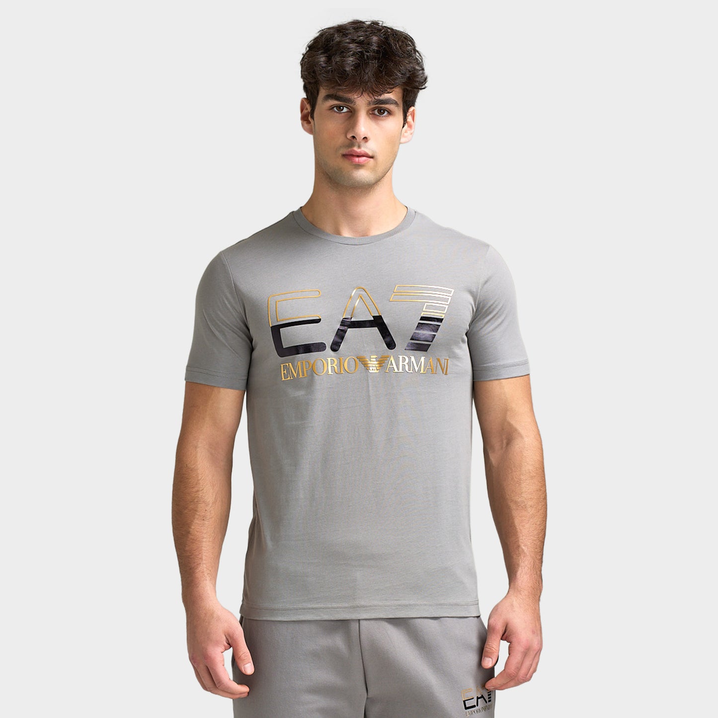 EA7 Logo Or T-shirt / Gris