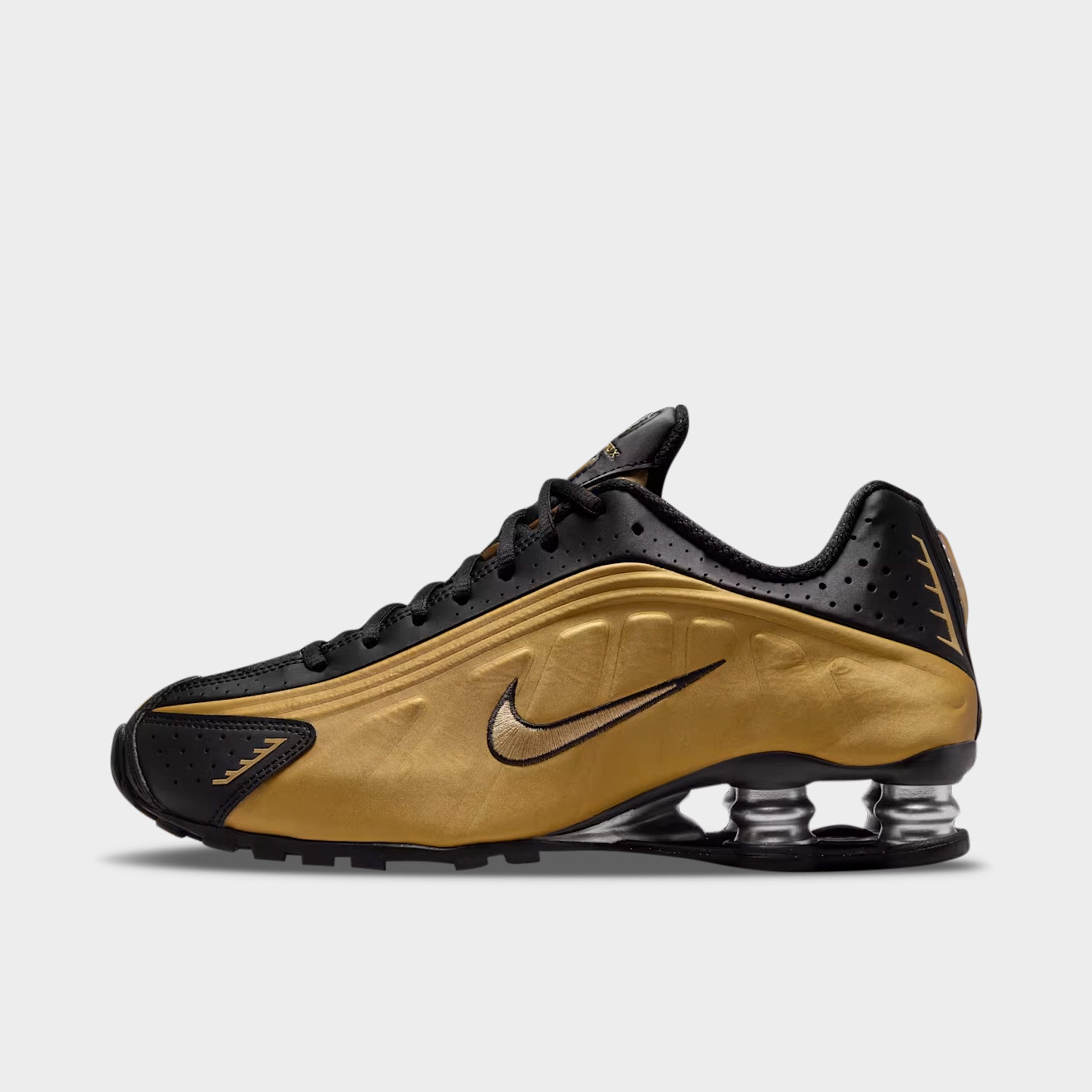 新品NIKE SHOX R4 BLACK/LLIC GOLD Nike Women's Shox R4 Black / Metallic Gold - Metallic Silver – JD