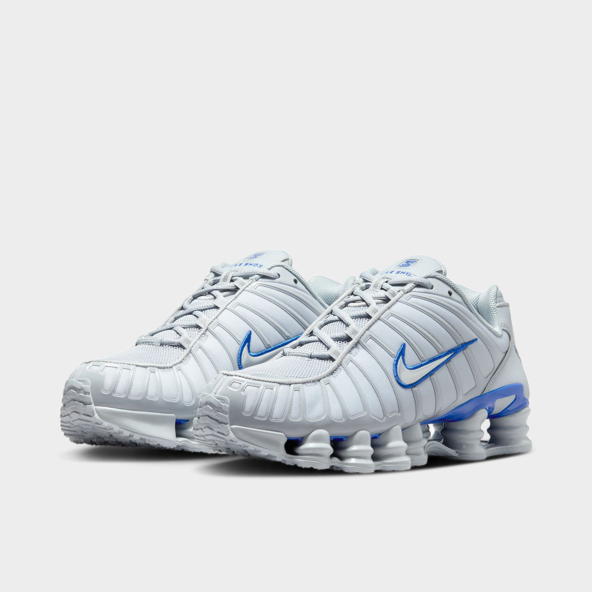 Nike shox blue and silver on sale