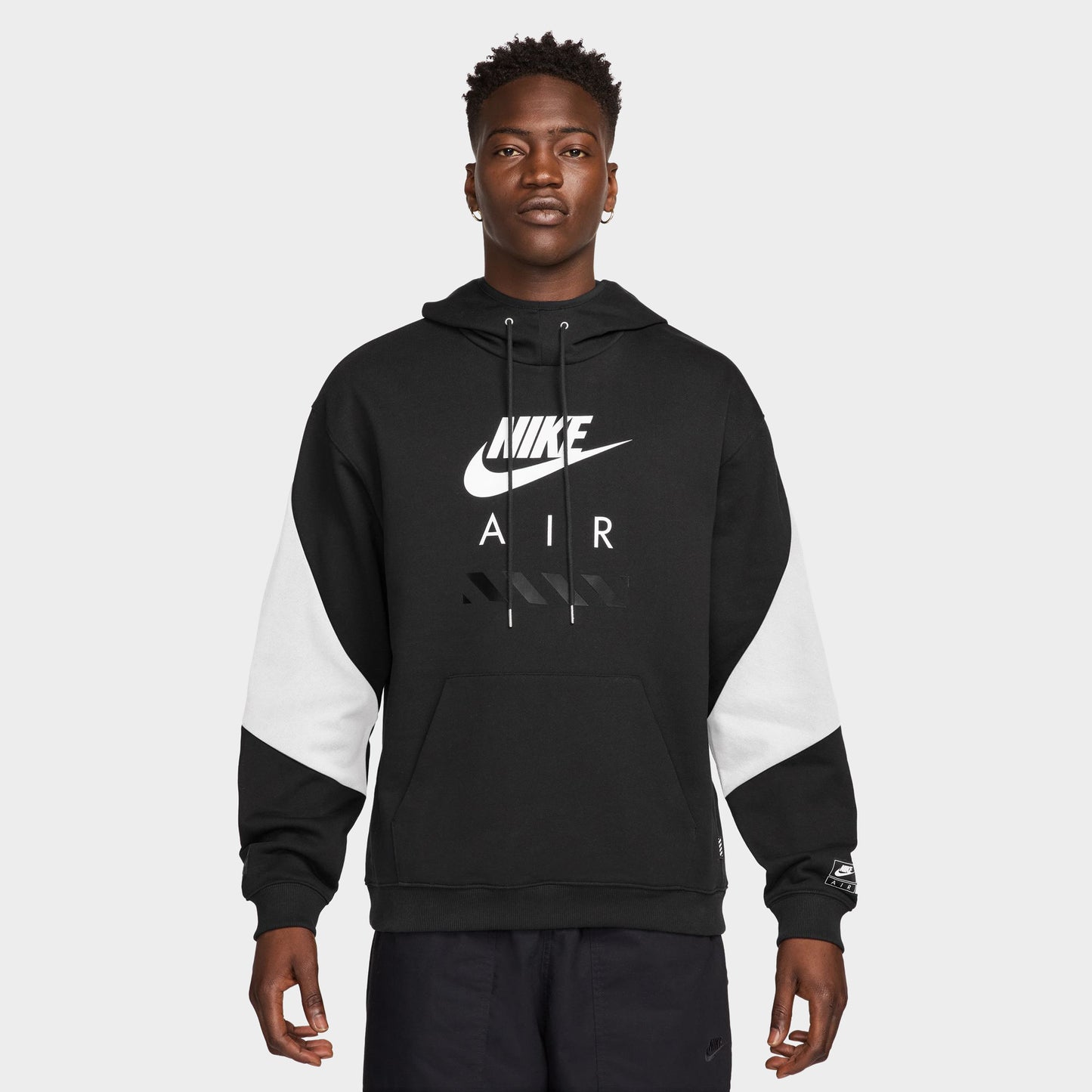 Nike Air Chandail à Capuchon Polaire Noir / Blanc - Blanc