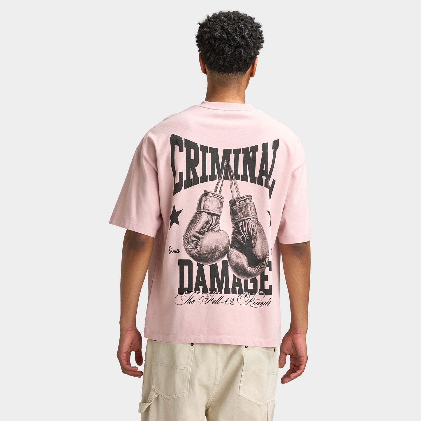 Criminal Damage T-shirt Boxing Gym pour hommes / Rose
