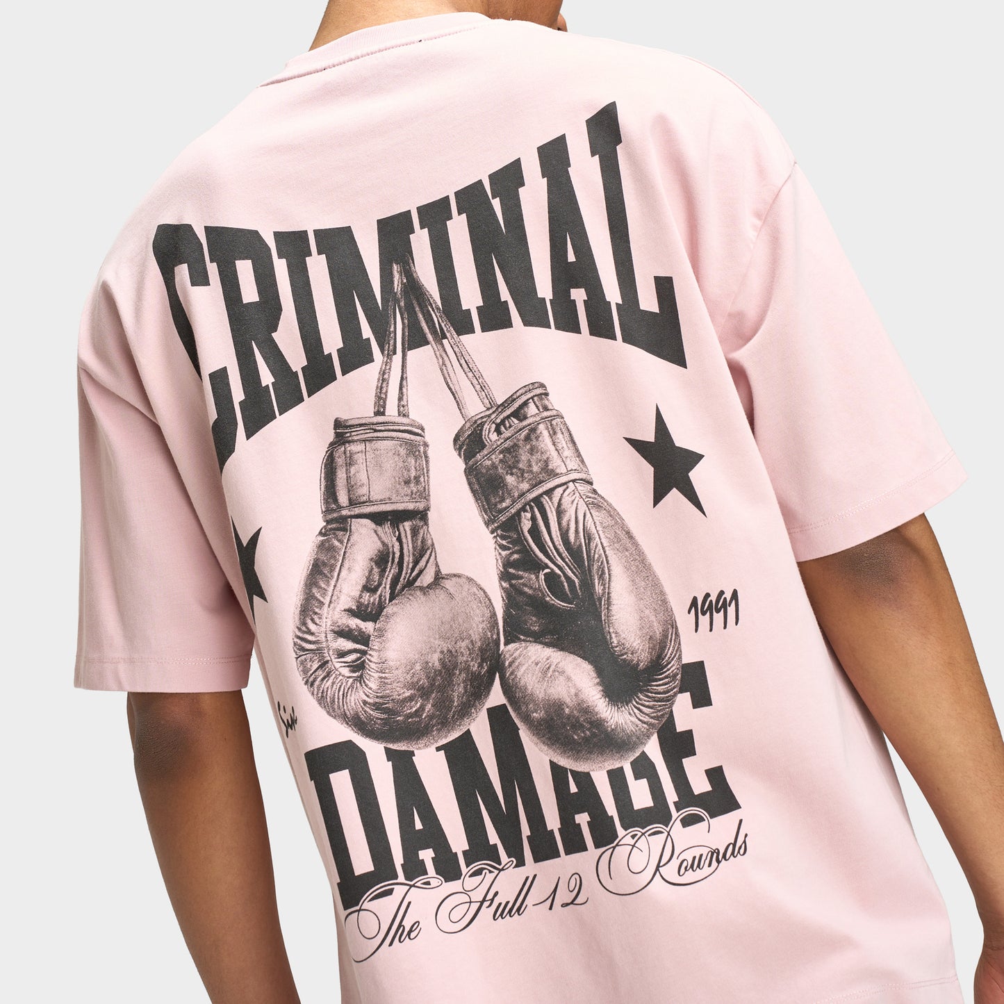 Criminal Damage T-shirt Boxing Gym pour hommes / Rose