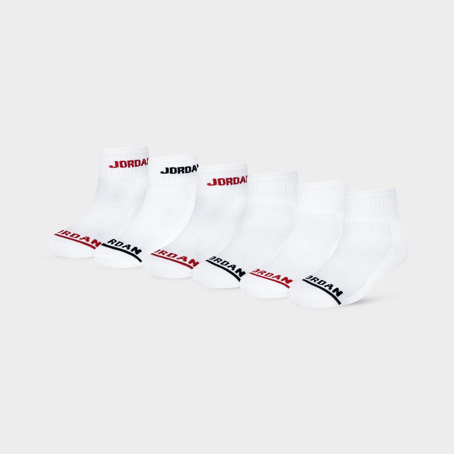 Jordan Legend Juniors' (6 Pack) Ankle Sock White / Black - Gym Red