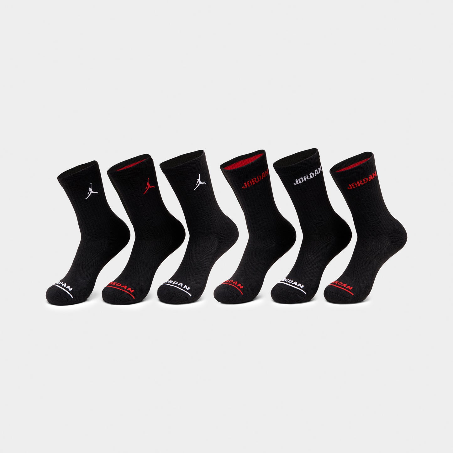 Jordan Legend Juniors' Crew Socks Box Set (6 Pack) / Black