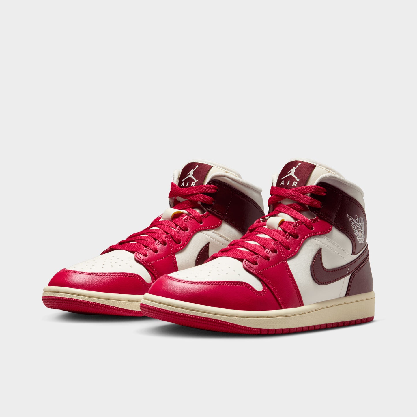Jordan 1 Mid pour femme, voile/rouge foncé - Mystic Hibiscus