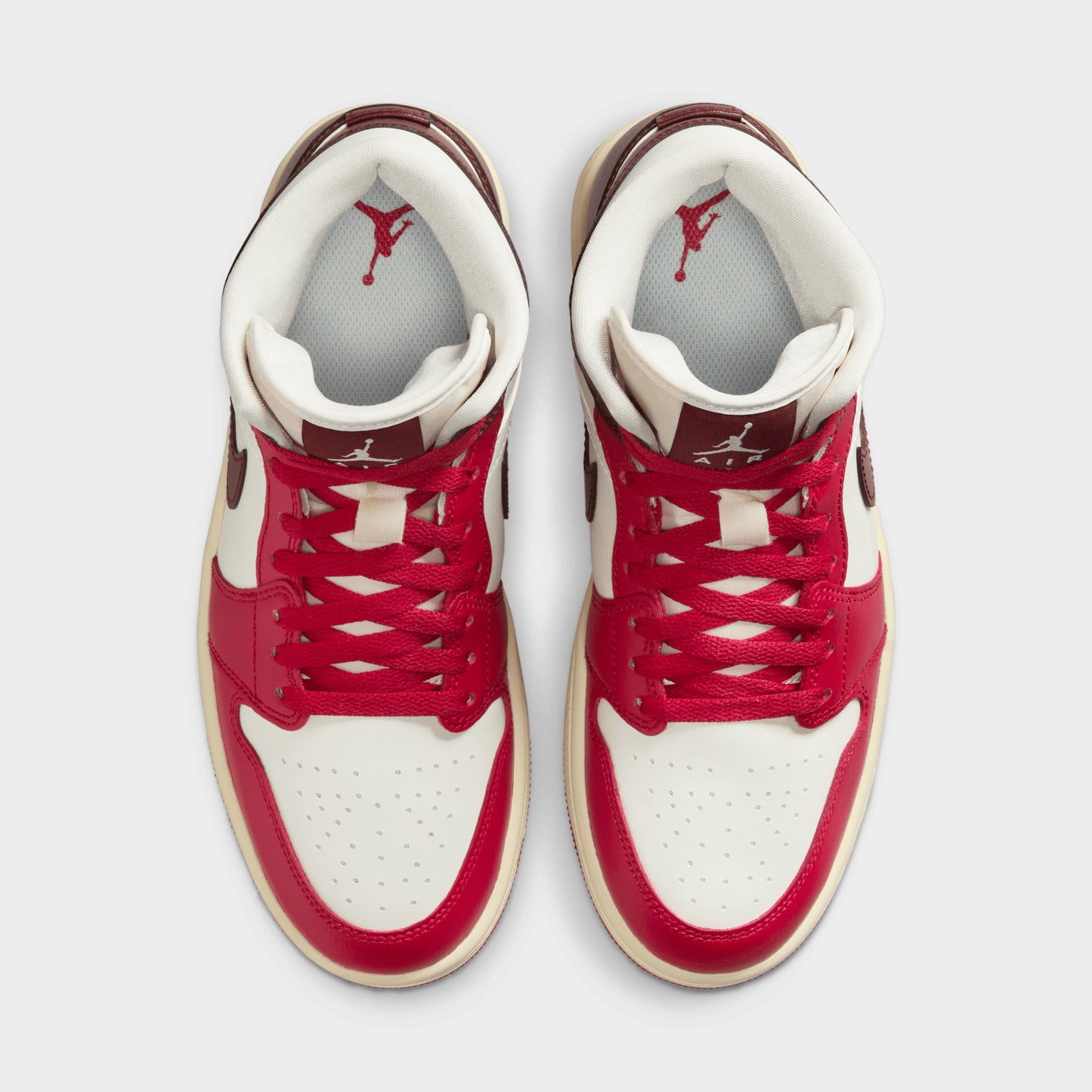 Jordan 1 Mid pour femme, voile/rouge foncé - Mystic Hibiscus