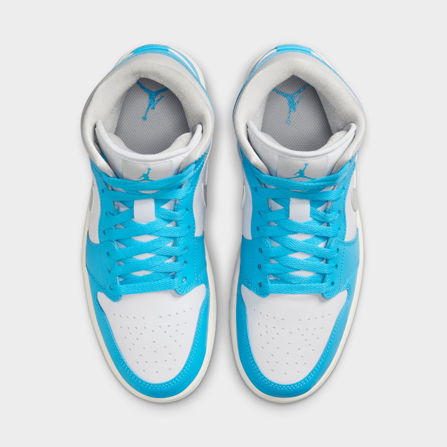 Jordan Women's 1 Mid Dark Powder Blue / Neutral Grey - White