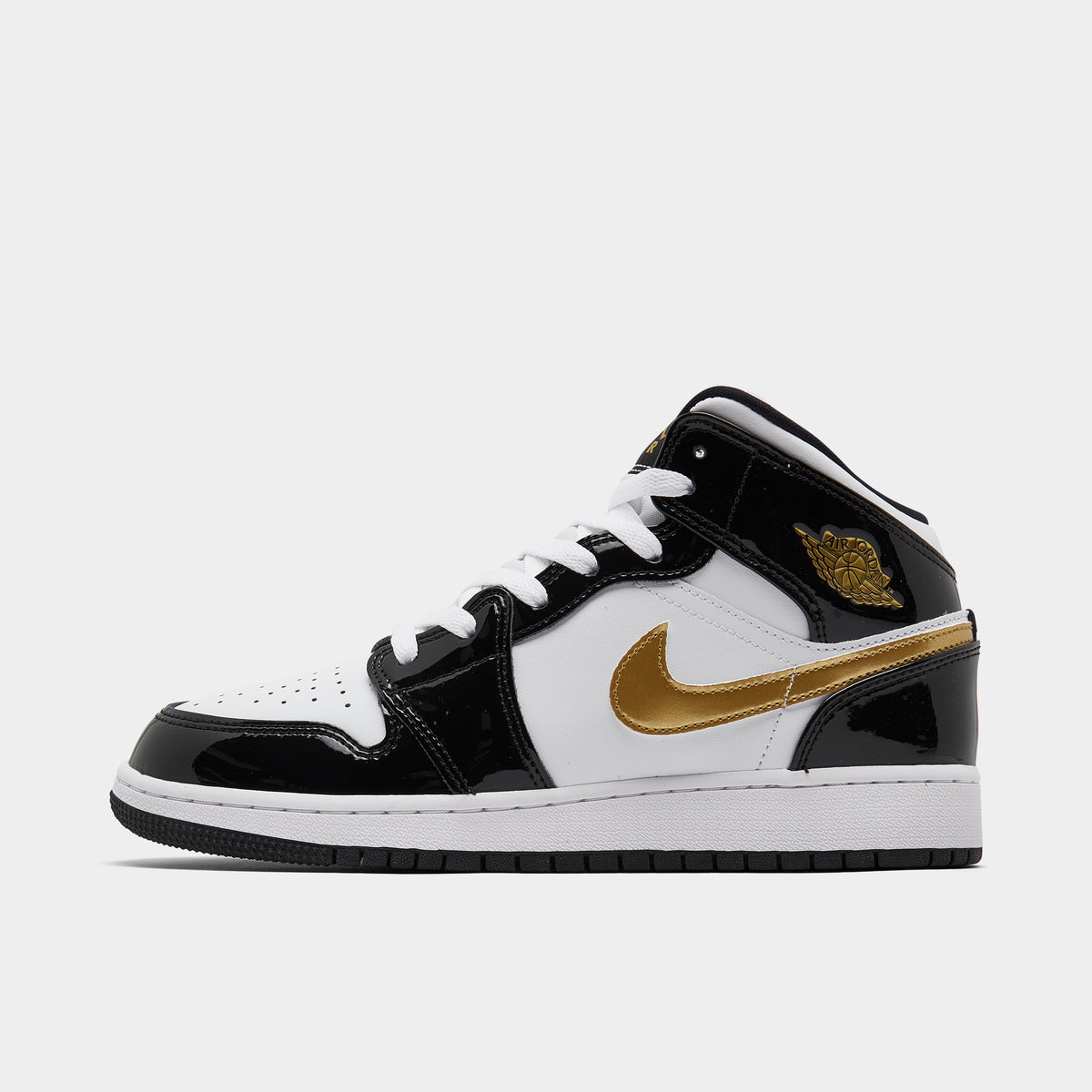 Jordan 1 black on sale gold and white