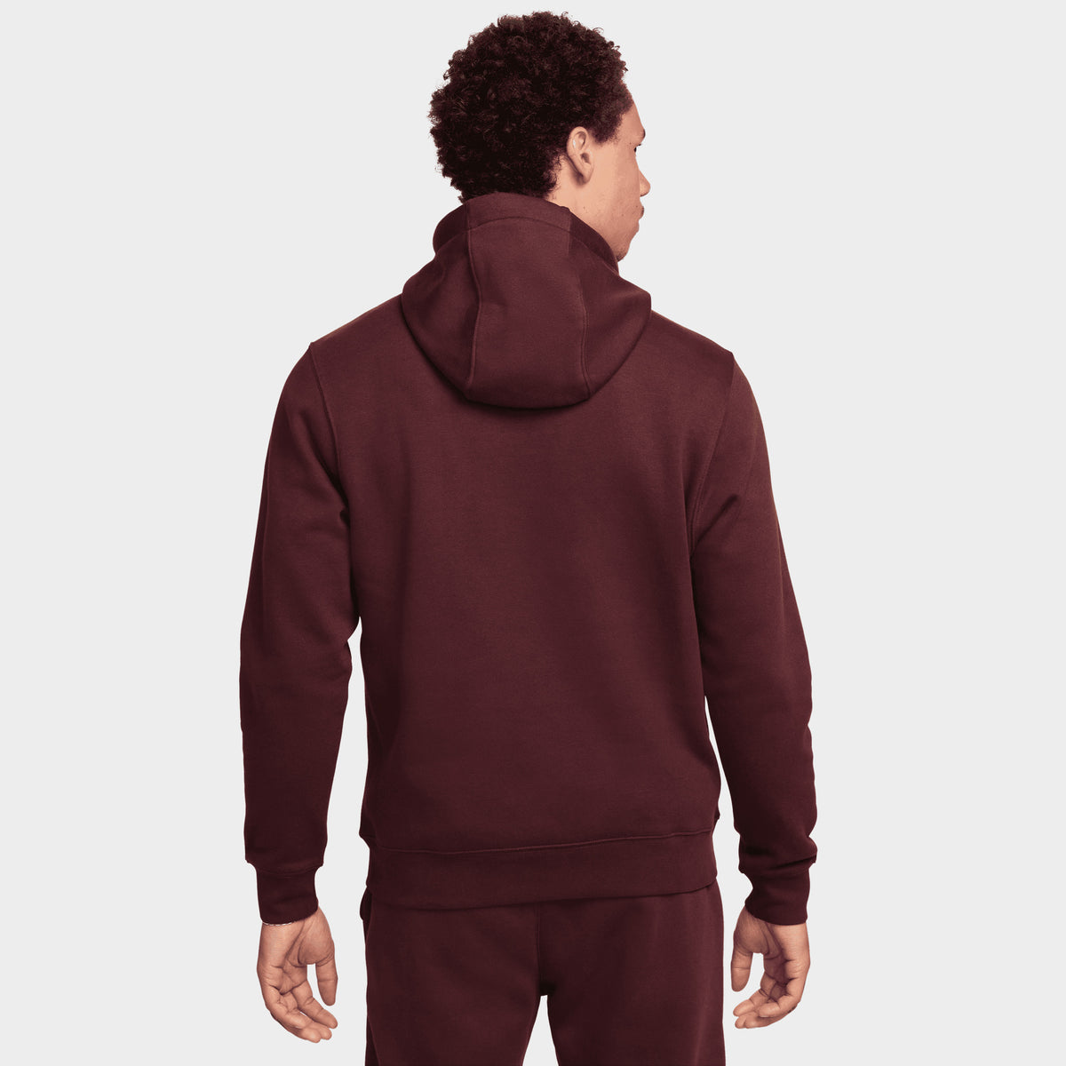 Nike Sportswear Club Fleece Pullover Hoodie Burgundy Crush White