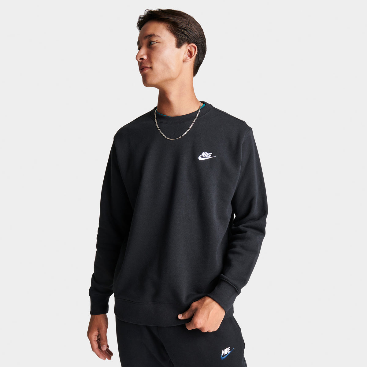 Nike Sportswear Club Fleece Crewneck Black / White | JD Sports