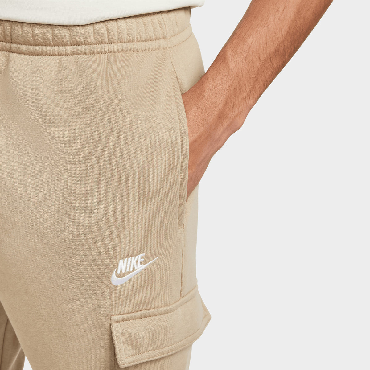 Nike club cuffed cargo joggers in khaki on sale