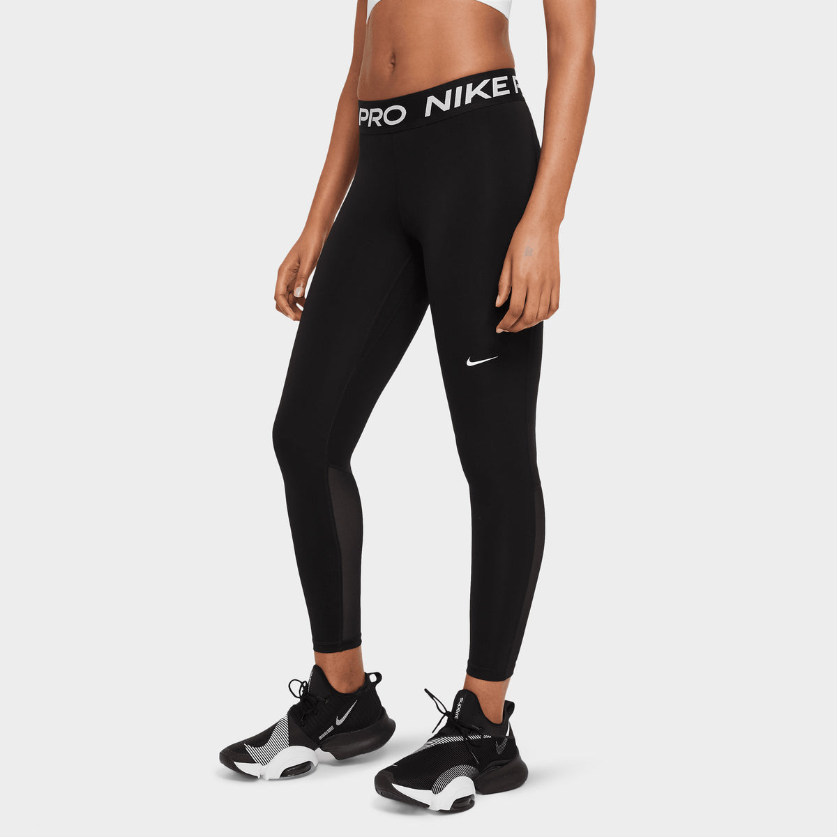 Nike Pro Women's Dri Fit Mid Rise Tight Mesh-Paneled Leggings CZ977 
