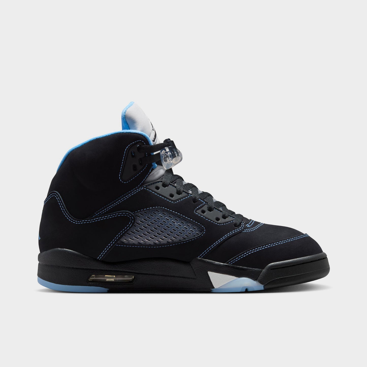 Jordan 5 Rétro Noir / Bleu Universitaire - Blanc