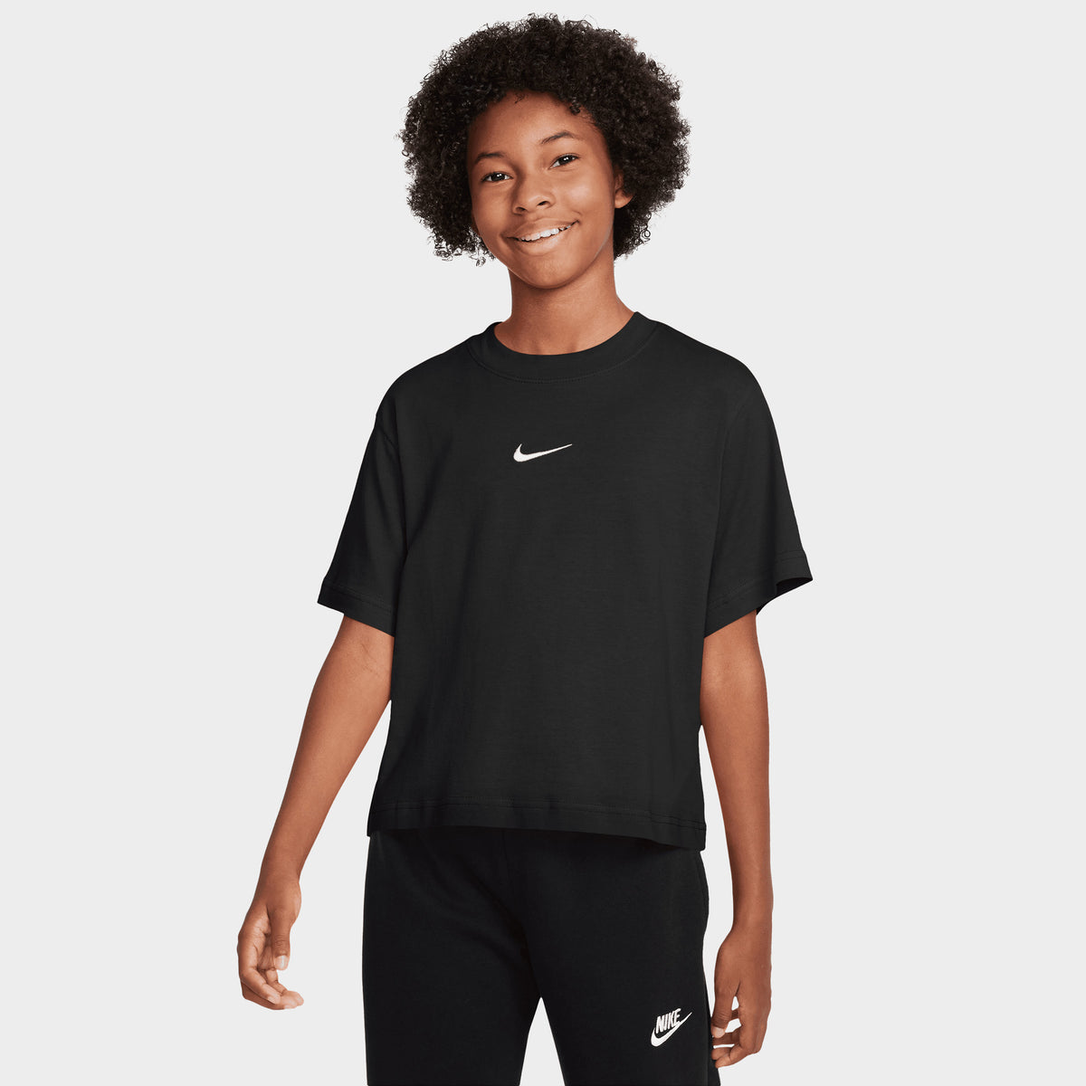 Girls black nike shirt sales