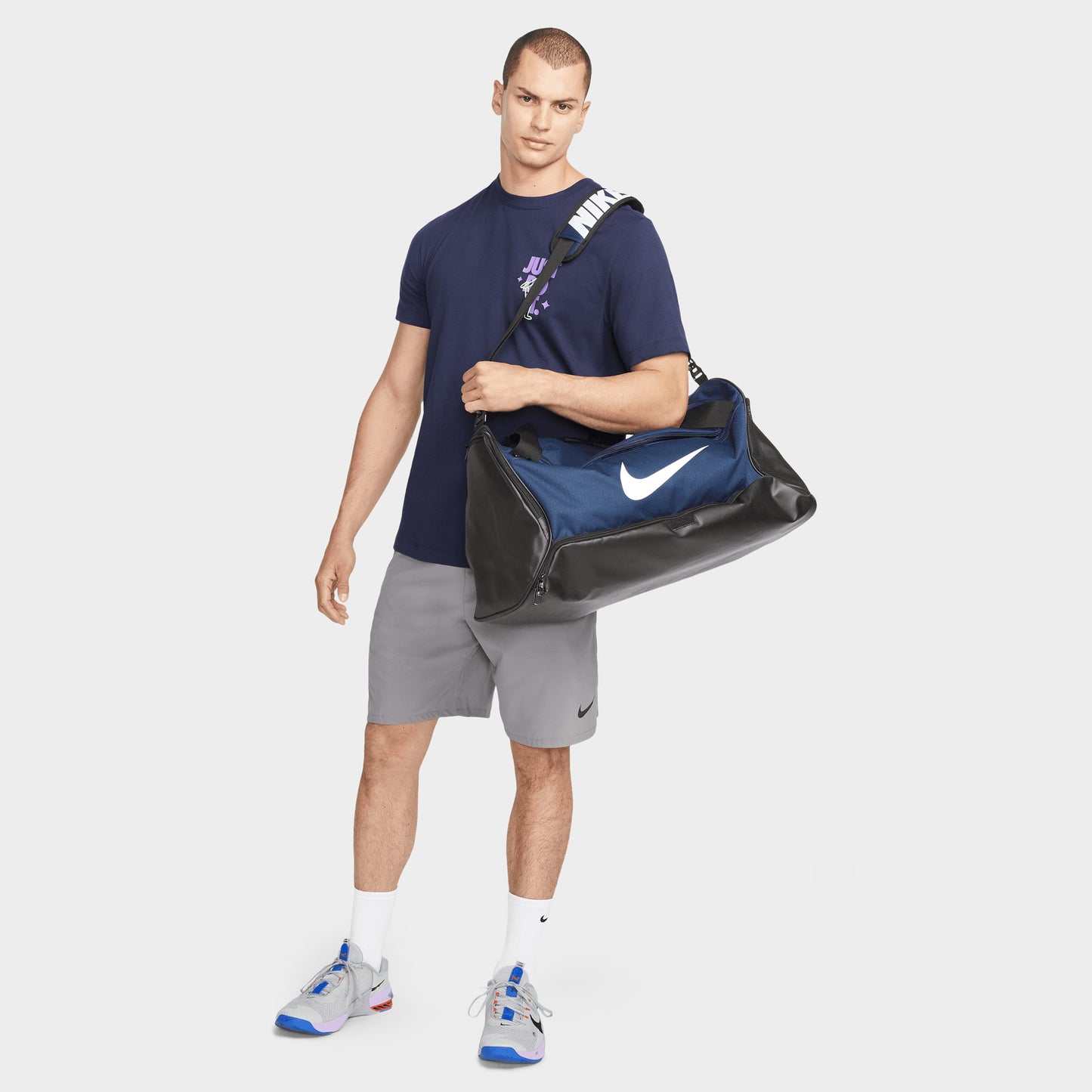 Nike Brasilia 9.5 Training Duffel Bag (Medium, 60L) Midnight Navy / Black