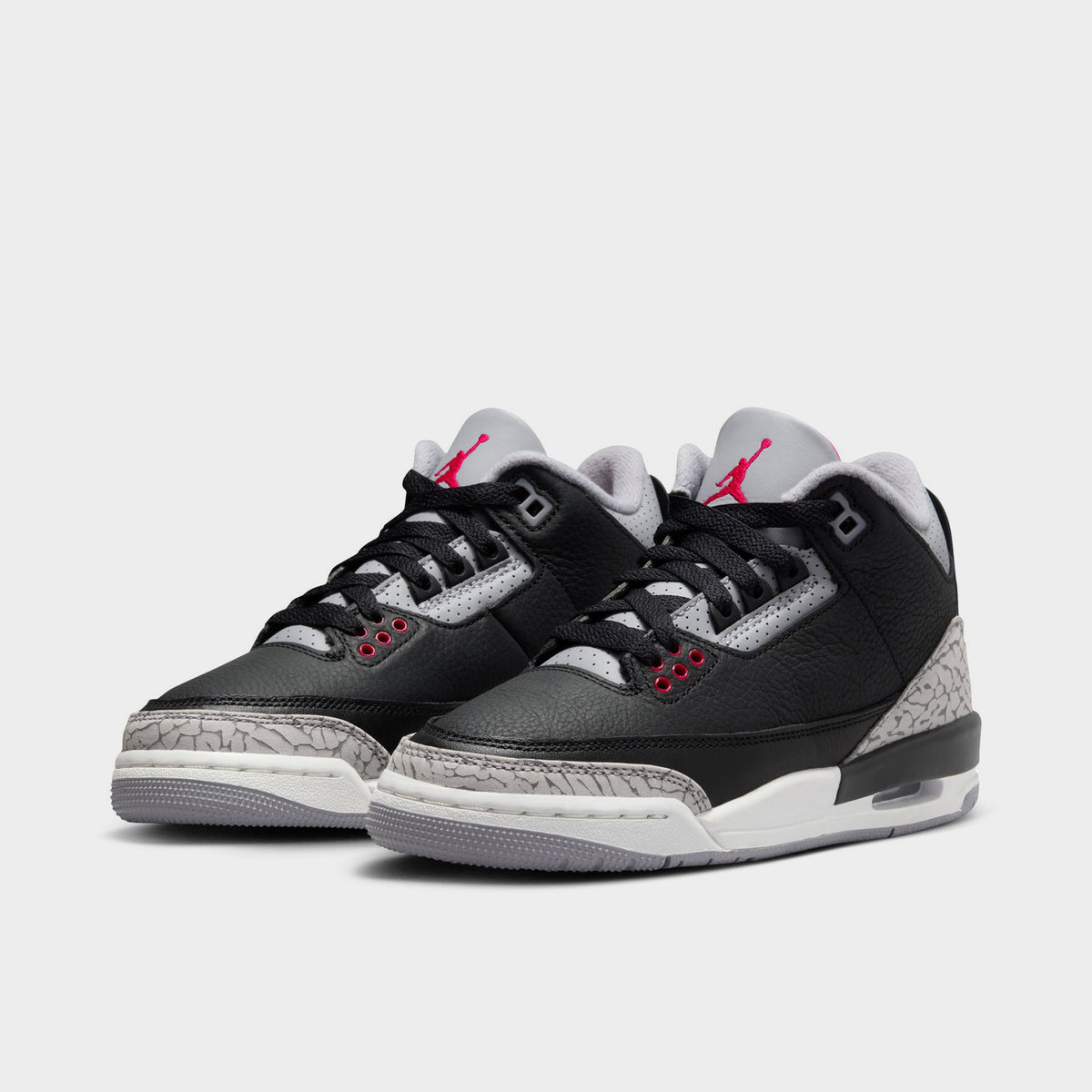 Jordan 3 Retro GS Black / Fire Red - Cement Grey