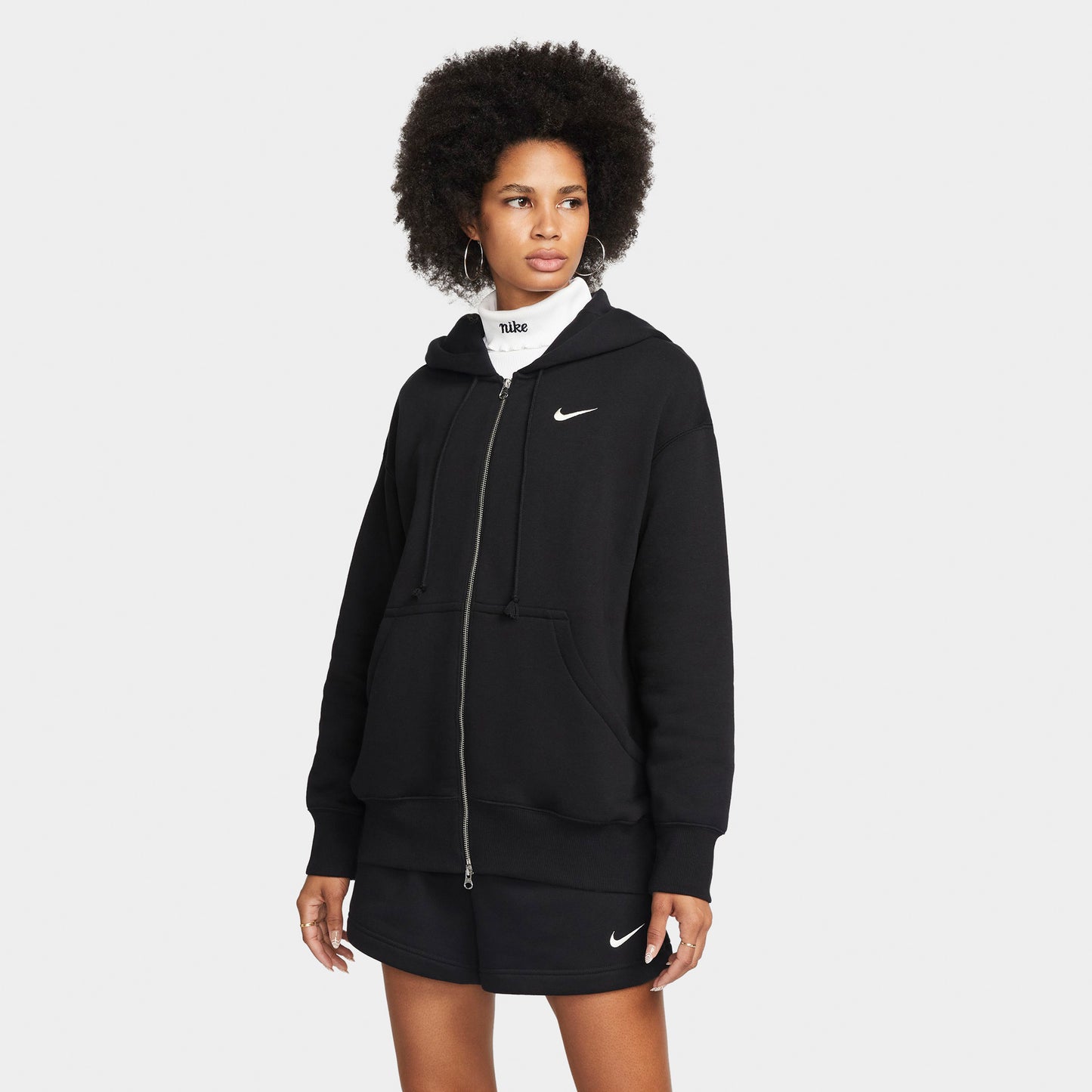 Nike Sportswear Hoodie Phoenix en Molleton pour femme Noir / Sail
