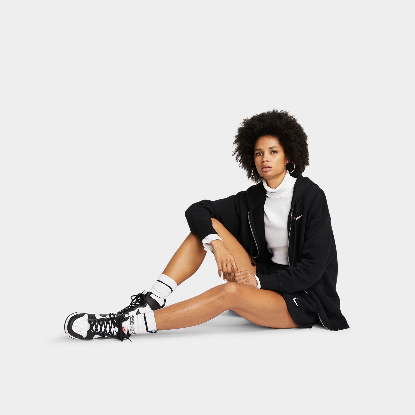 Nike Sportswear Hoodie Phoenix en Molleton pour femme Noir / Sail