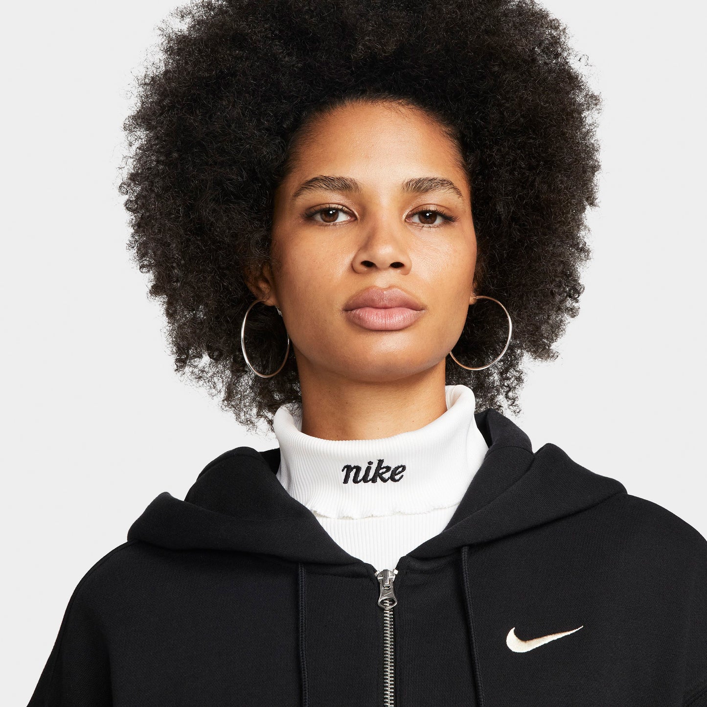 Nike Sportswear Hoodie Phoenix en Molleton pour femme Noir / Sail