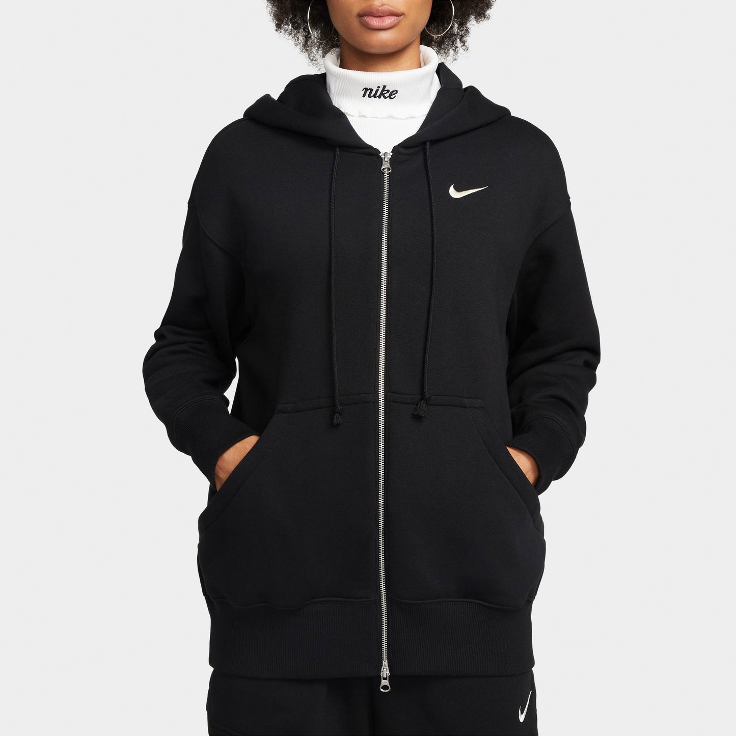 Nike Sportswear Hoodie Phoenix en Molleton pour femme Noir / Sail