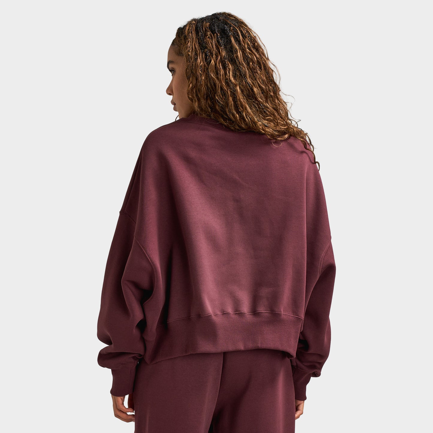 Nike Sportswear Women's Phoenix Fleece Over-Oversized Crewneck Burgundy Crush / Sail