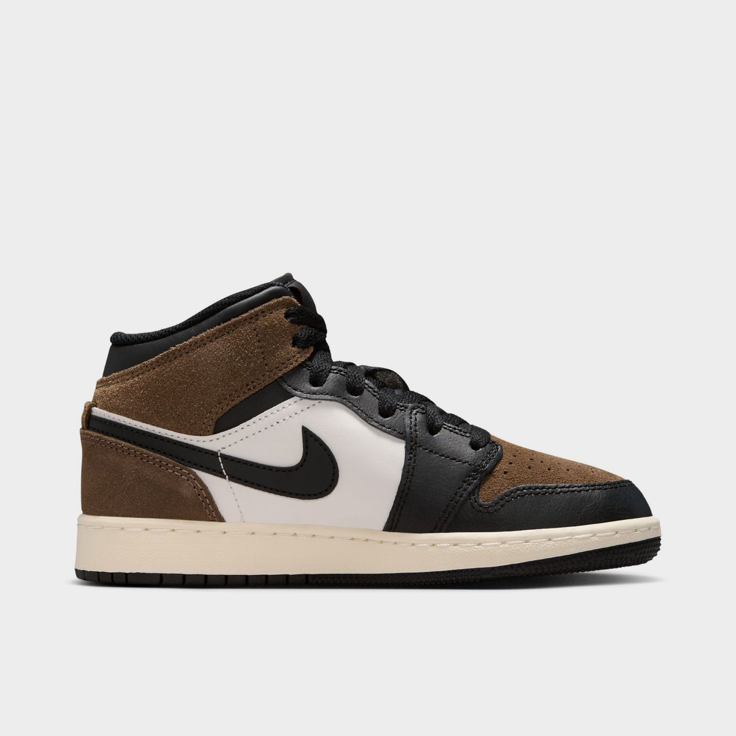 Jordan 1 Mid GS Black / Phantom Palomino - University Red