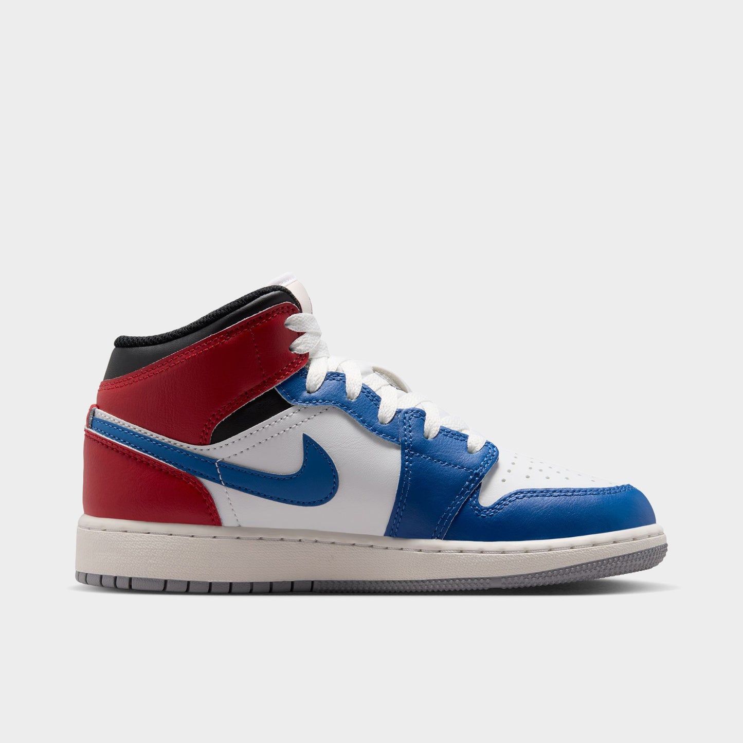 Jordan 1 Mid GS True Blue / Summit White - Varsity Red