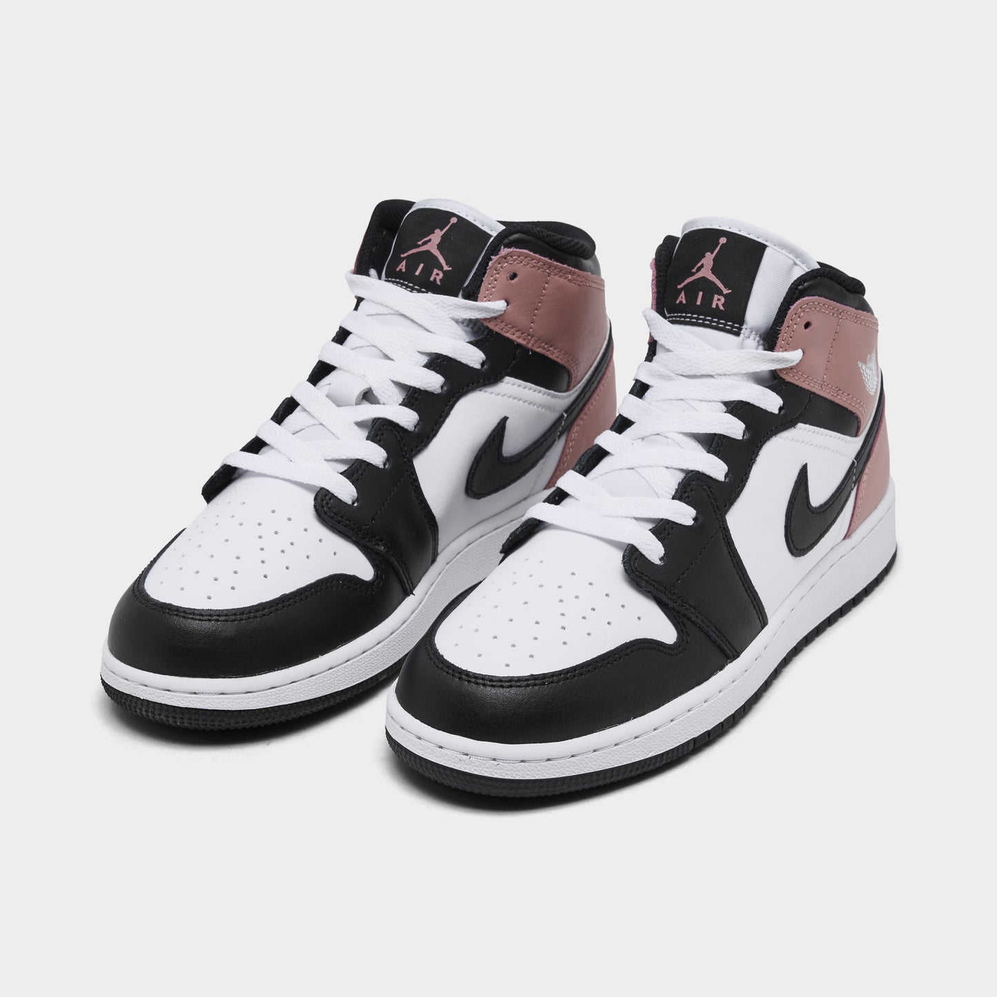 Jordan 1 Mid GS Blanc / Noir - Rose Rouille