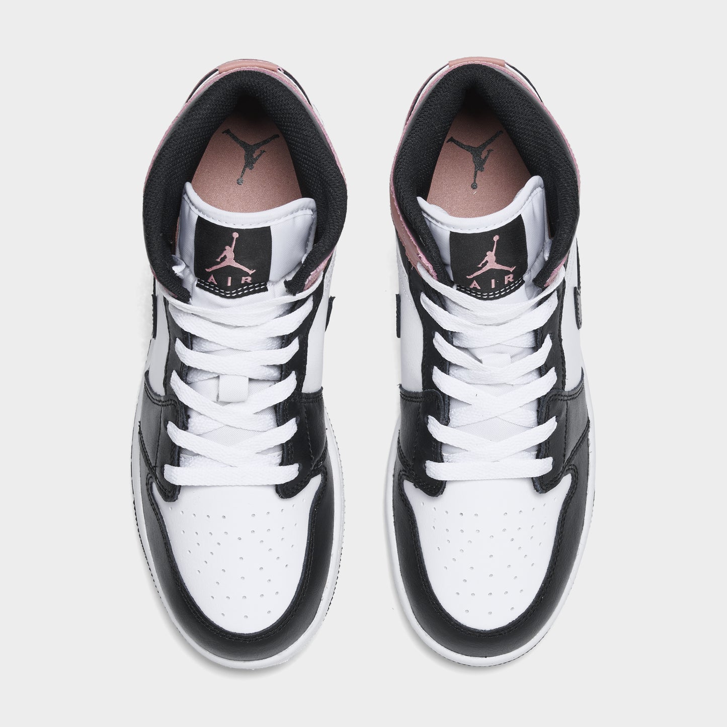 Jordan 1 Mid GS Blanc / Noir - Rose Rouille