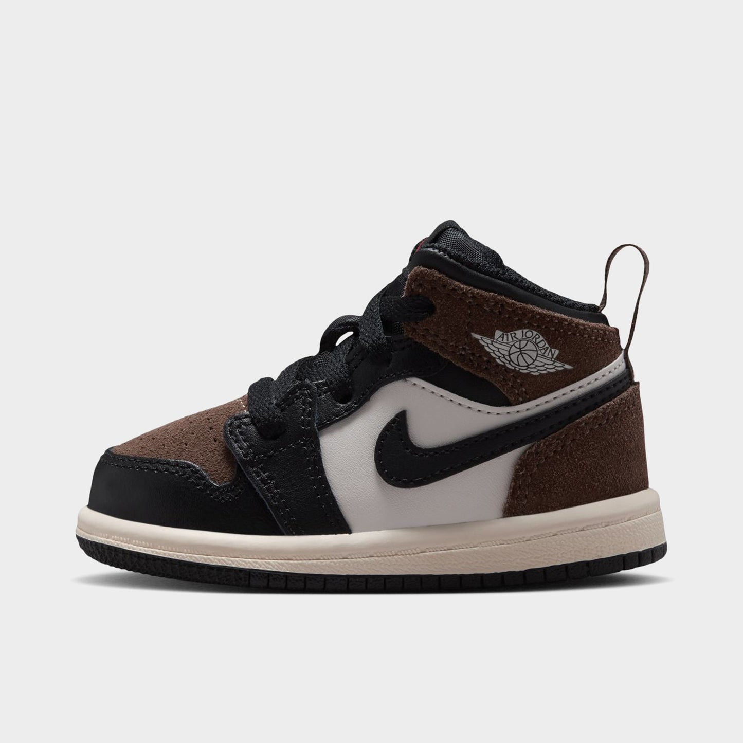 Jordan 1 Mid TD Black Phantom / Palomino - University Red