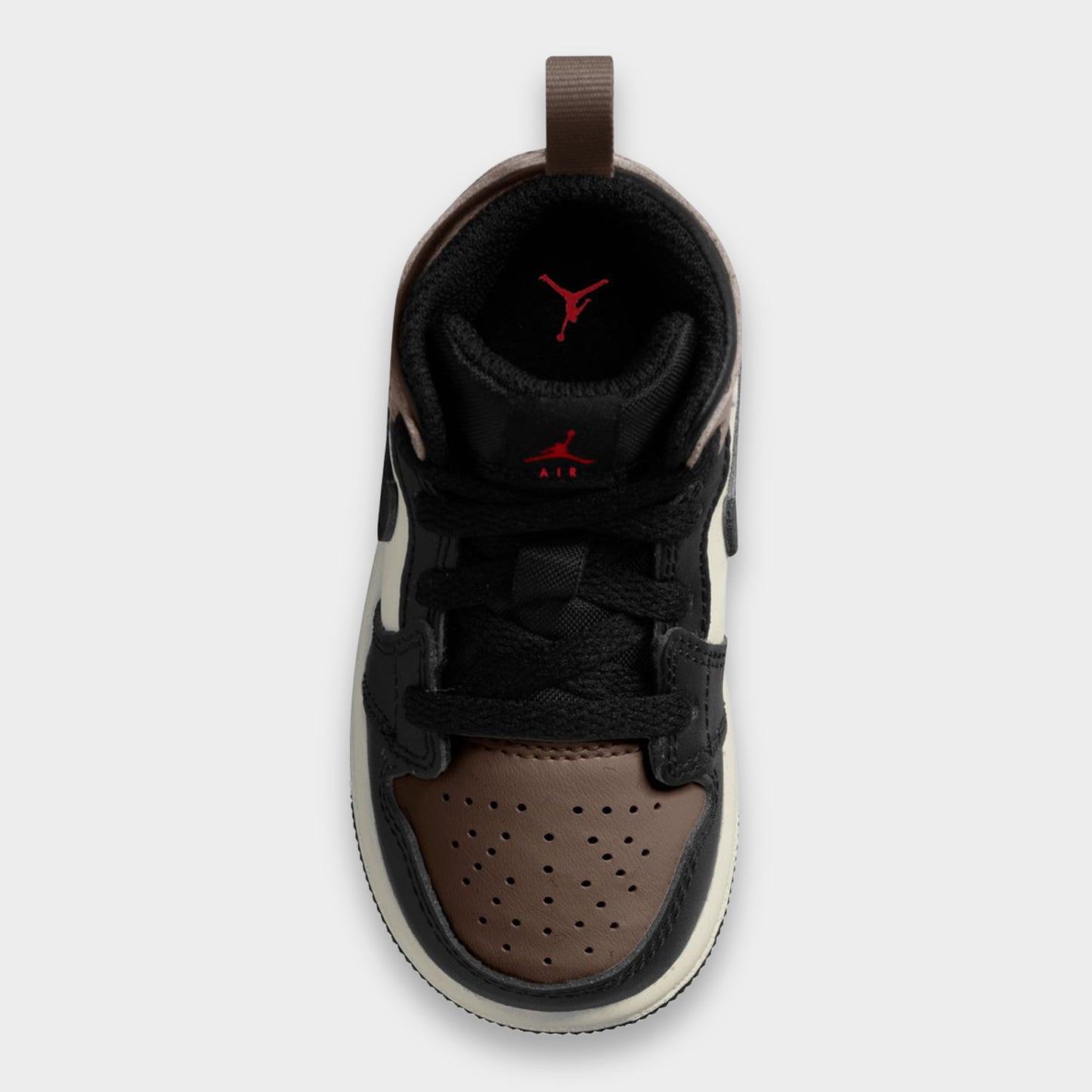 Jordan 1 Mid TD Black Phantom / Palomino - University Red