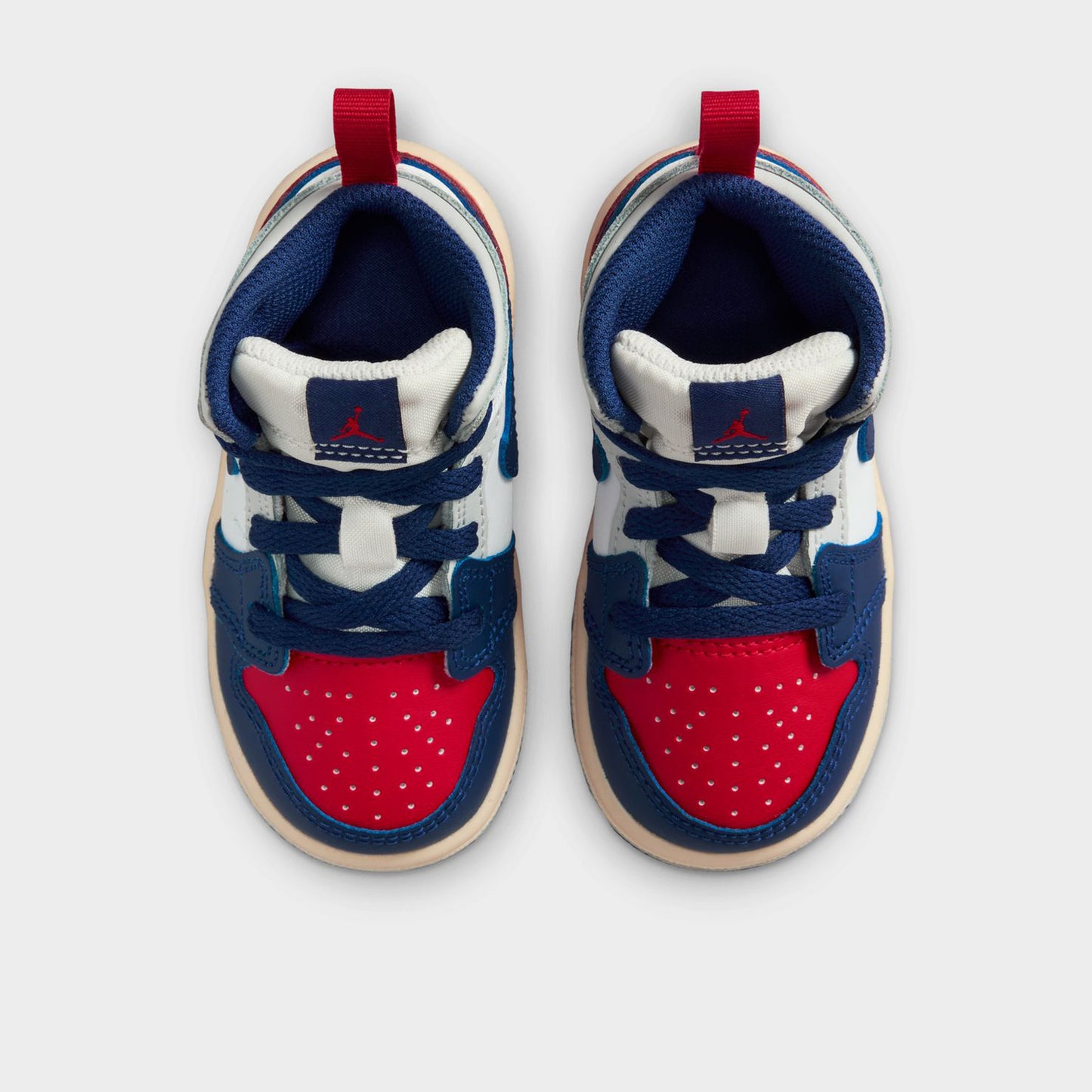 Jordan 1 Mid TD Blanc / Bleu royal foncé - Rouge universitaire