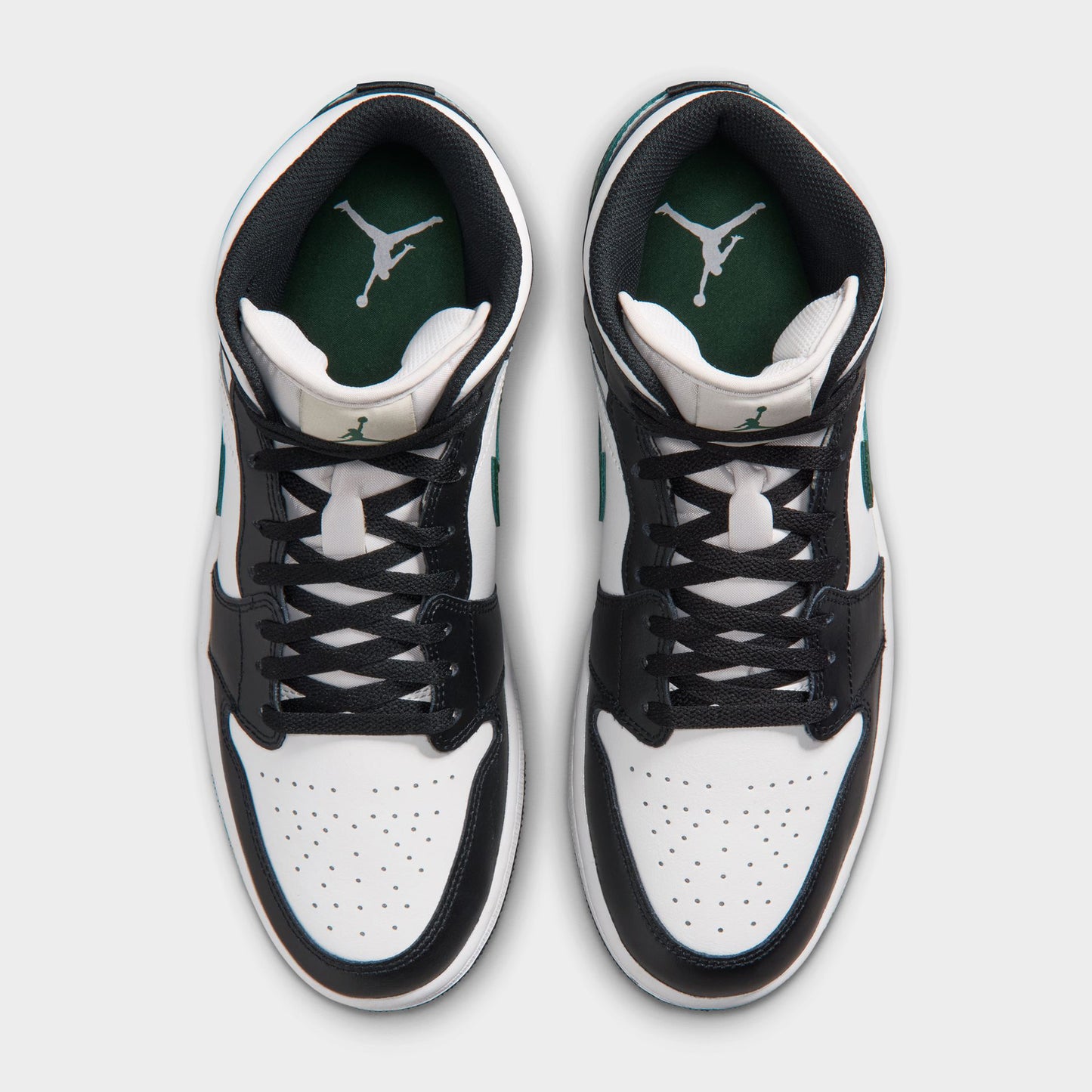 Jordan 1 Mid Noir / Blanc Sommet - Vert Gorge