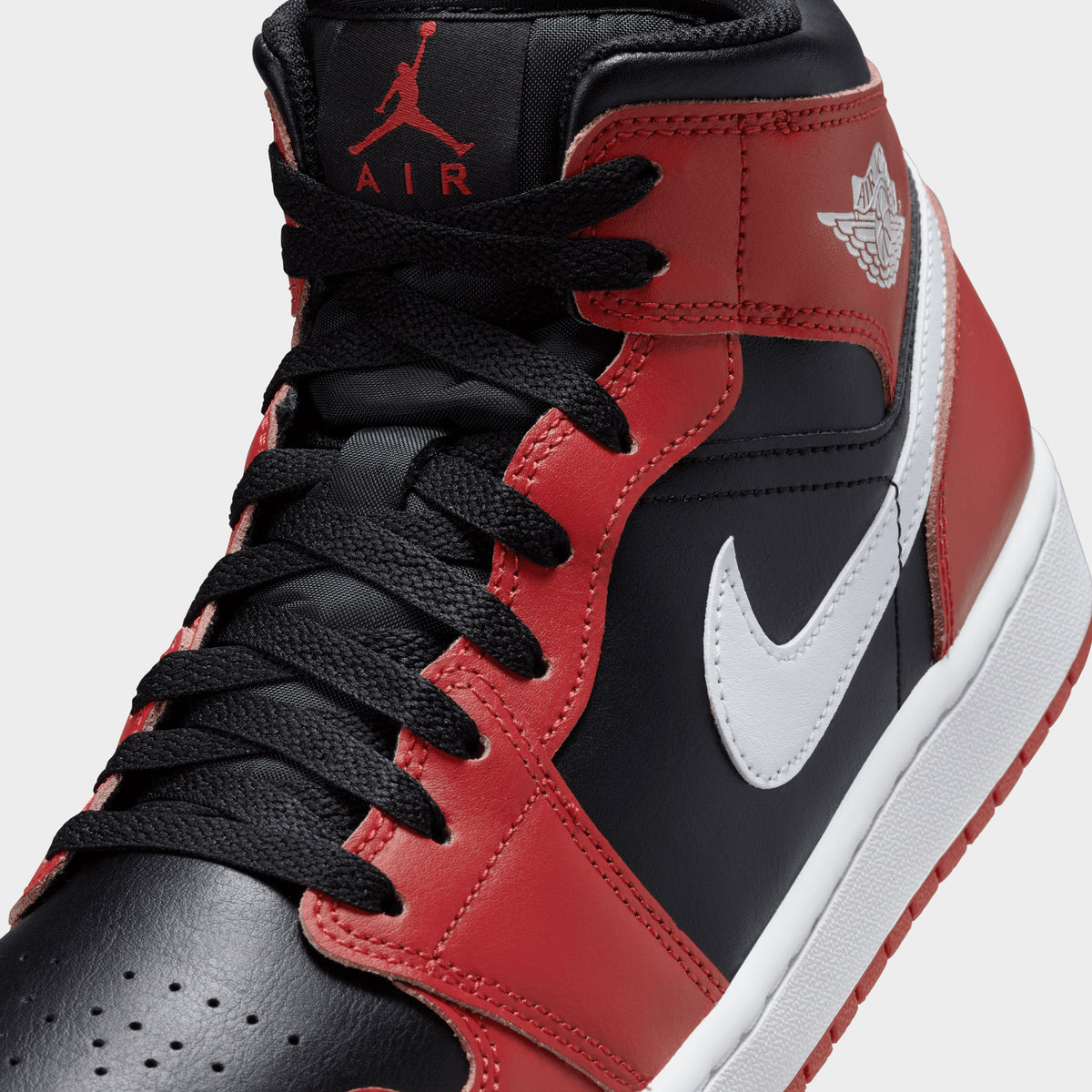 Air jordan 1 mid gym red black white sales