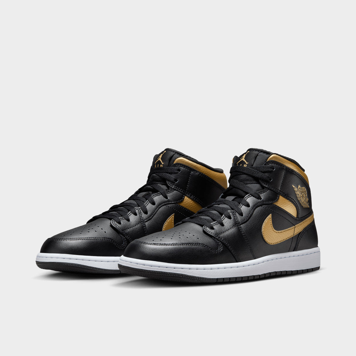 Jordan 1 Mid Black Metallic Gold White JD Sports