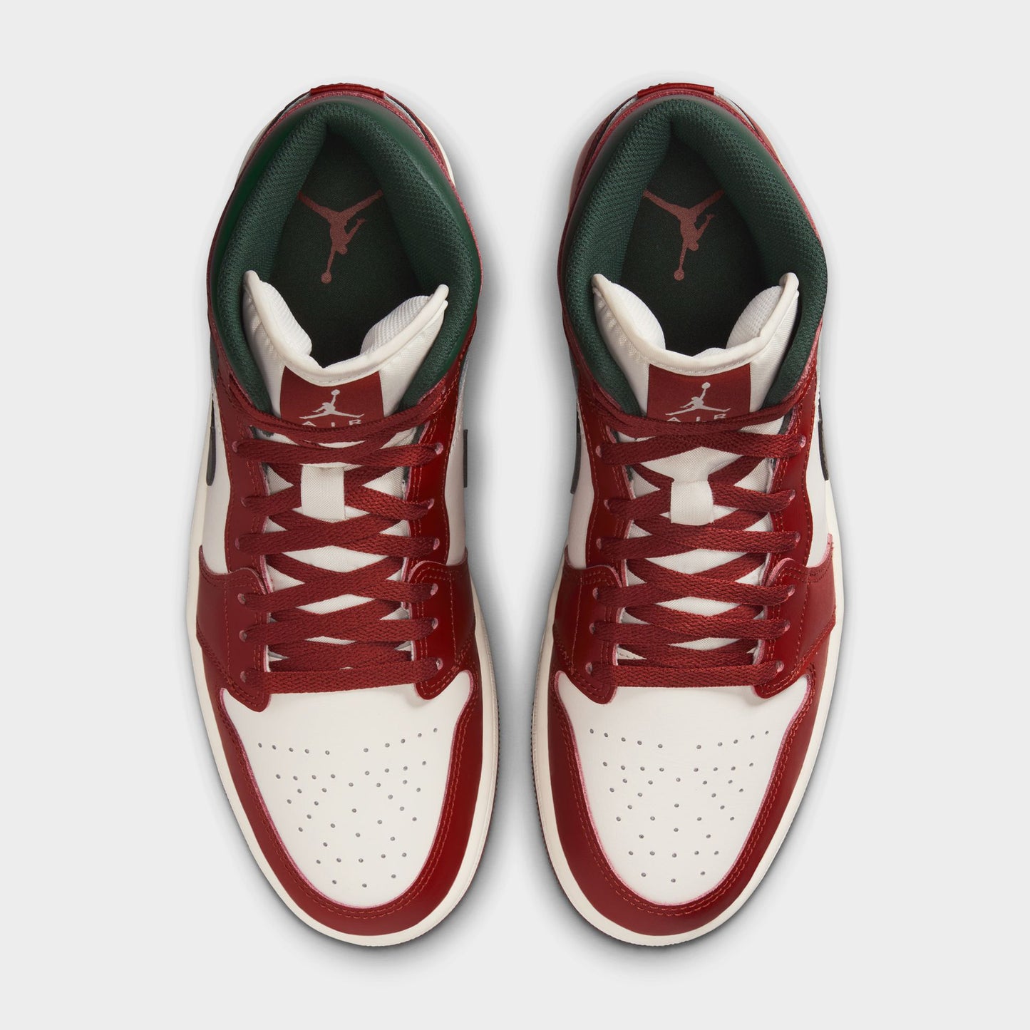 Jordan 1 Mid Rouge / Blanc - Vert