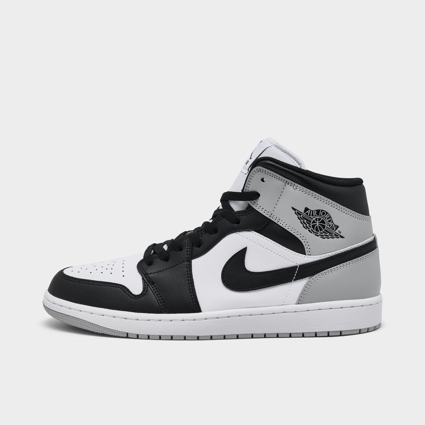 Jordan 1 Mid Blanc / Noir - Gris fumé léger