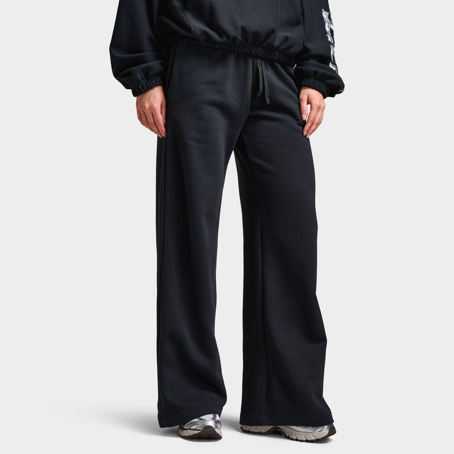 Nike Sportswear Women's Club Fleece Mid Rise Pants Wide Black / White