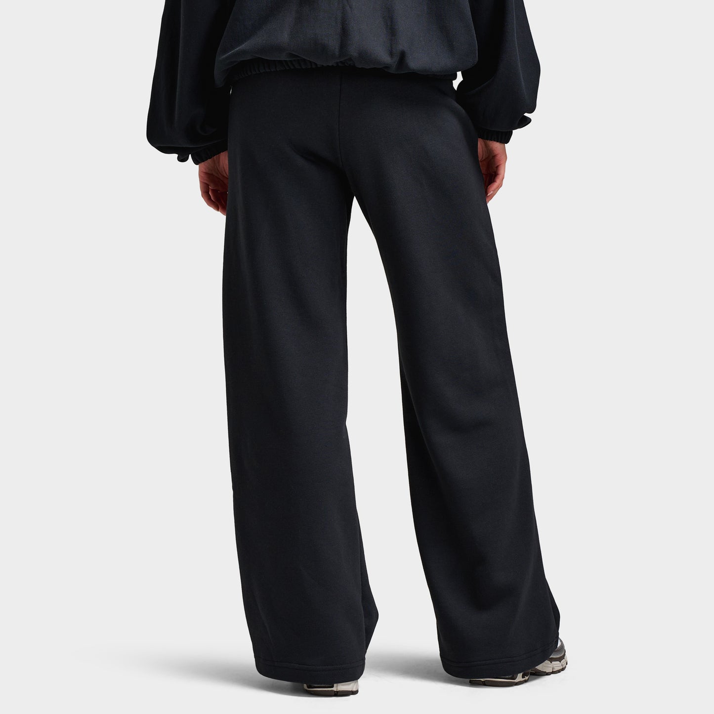 Nike Sportswear Women's Club Fleece Mid Rise Pants Wide Black / White