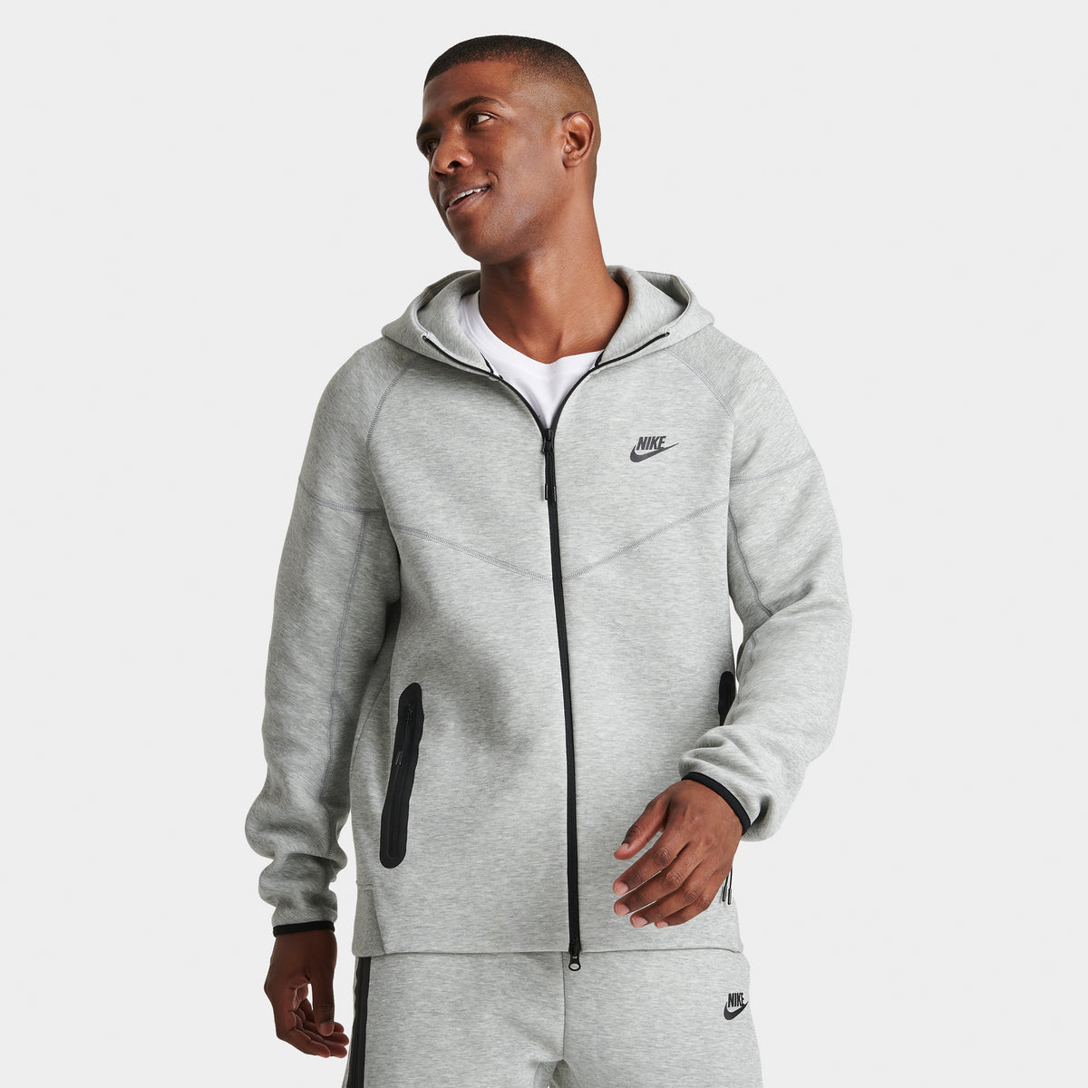 Mens Nike Tech Fleece Cotton Sweat Suit Zip Up Hoodie & Joggers Set Dark  Grey - Helia Beer Co
