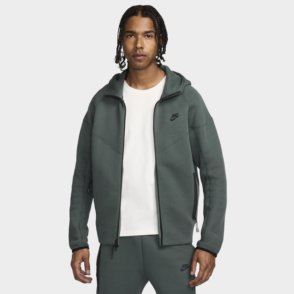 Nike Sportswear Tech Fleece Full Zip Windrunner Hoodie Vintage Green JD Sports
