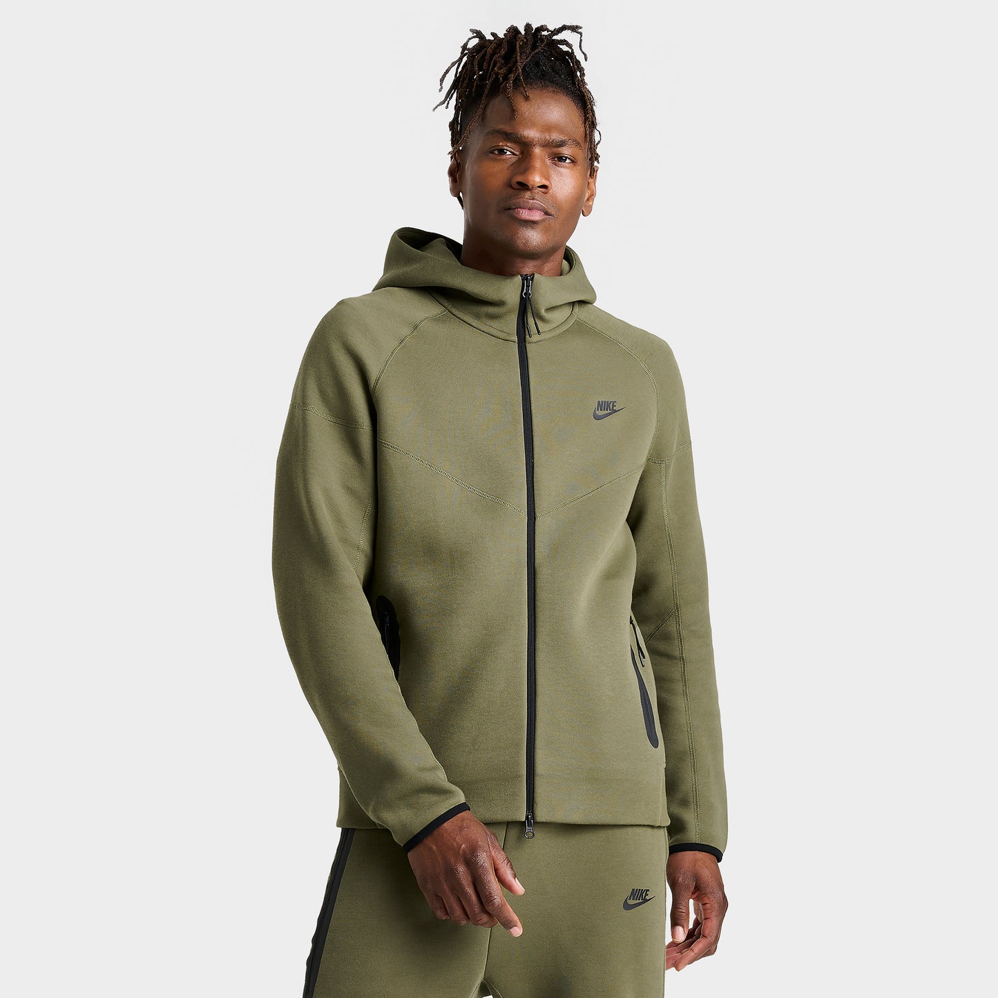 Nike Sportswear Tech Fleece Windrunner Full Zip Hoodie Medium Olive / Black