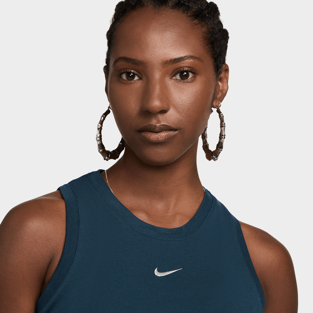 Nike Women s Tight Cropped Mini Rib Tank Top Armory Navy Sail JD Sports