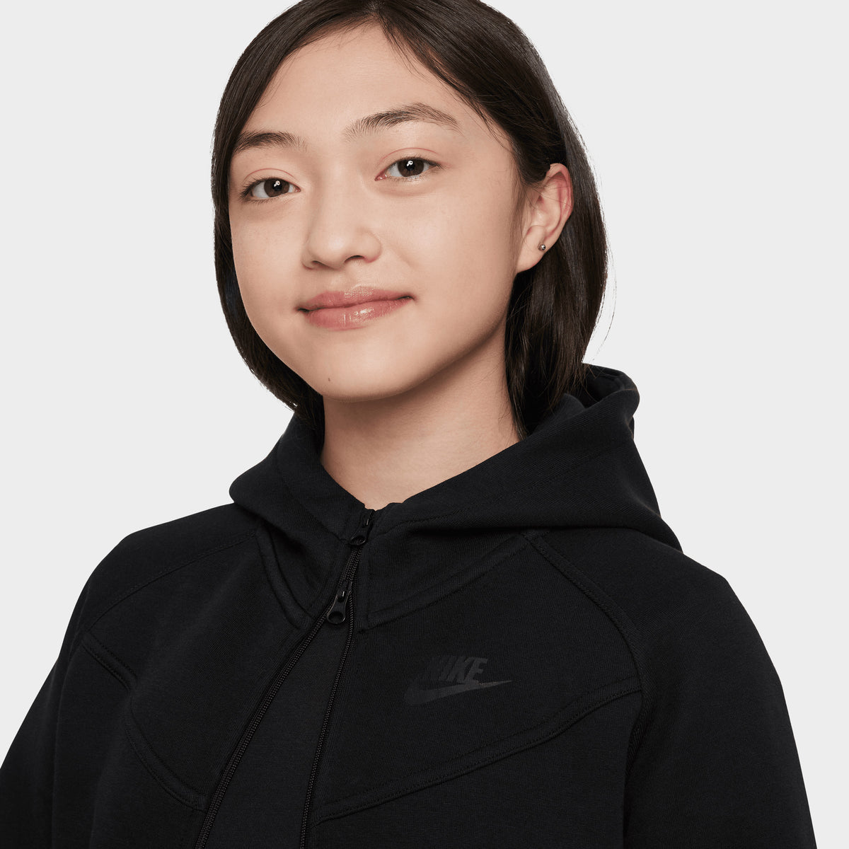 Nike Sportswear Junior Girls' Tech Fleece Full Zip Hoodie / Black | JD Sports