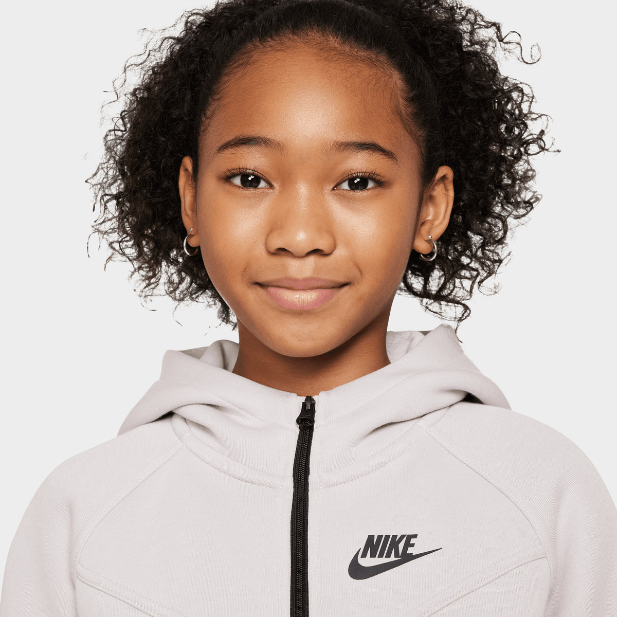 Nike Sportswear Junior Girls Tech Fleece Full Zip Hoodie Platinum Vio JD Sports