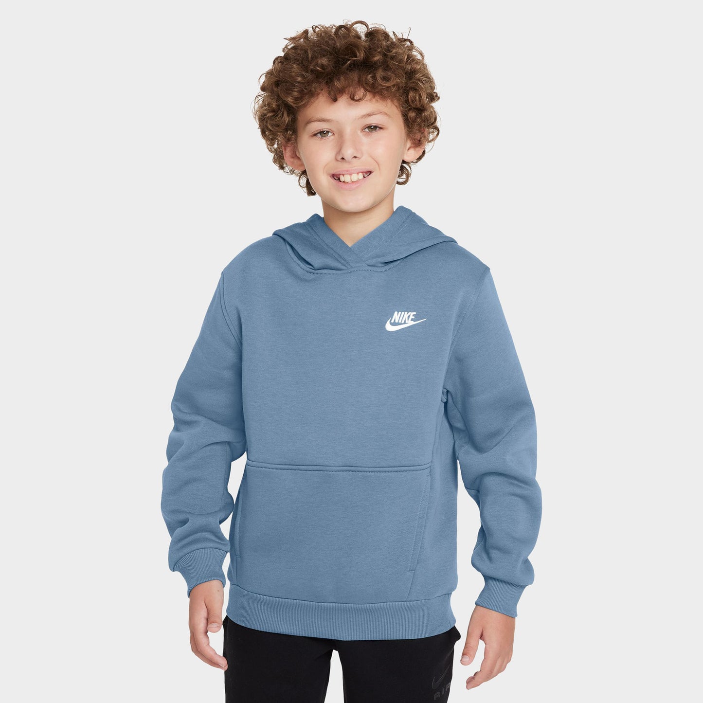 Nike Sportswear Juniors' Club Fleece Hoodie Work Blue / White