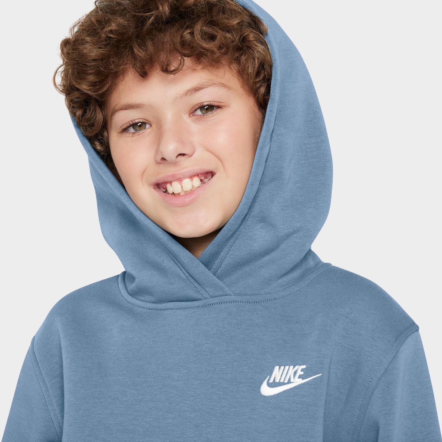Nike Sportswear Juniors' Club Fleece Hoodie Work Blue / White